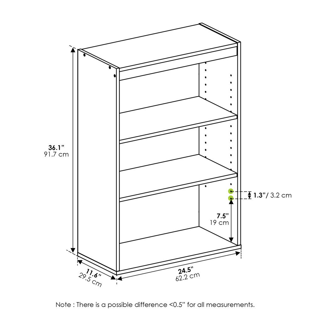 Furinno Pasir 3-Tier Open Shelf, Blackwood. Picture 2