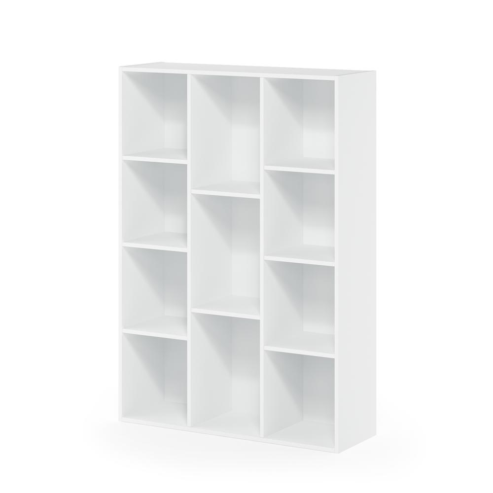 Furinno 11-Cube Reversible Open Shelf Bookcase, White. Picture 1