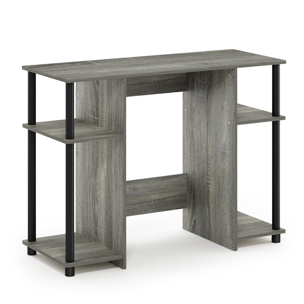 Furinno 15112 JAYA Compact Computer Study Desk, French Oak Grey/Black. Picture 1