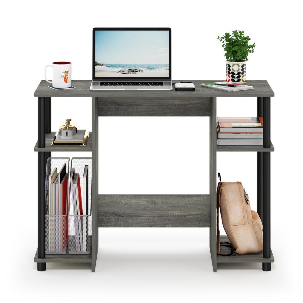 Furinno 15112 JAYA Compact Computer Study Desk, French Oak Grey/Black. Picture 5