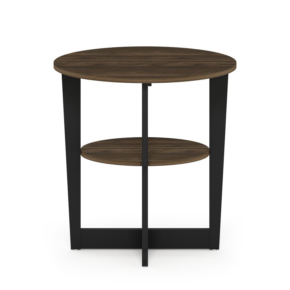 Furinno JAYA Oval End Table, Columbia Walnut/Black. Picture 1