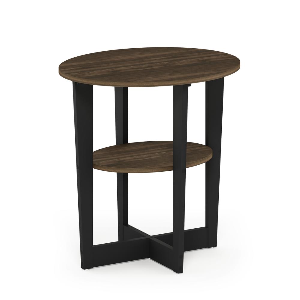 Furinno JAYA Oval End Table, Columbia Walnut/Black. Picture 3