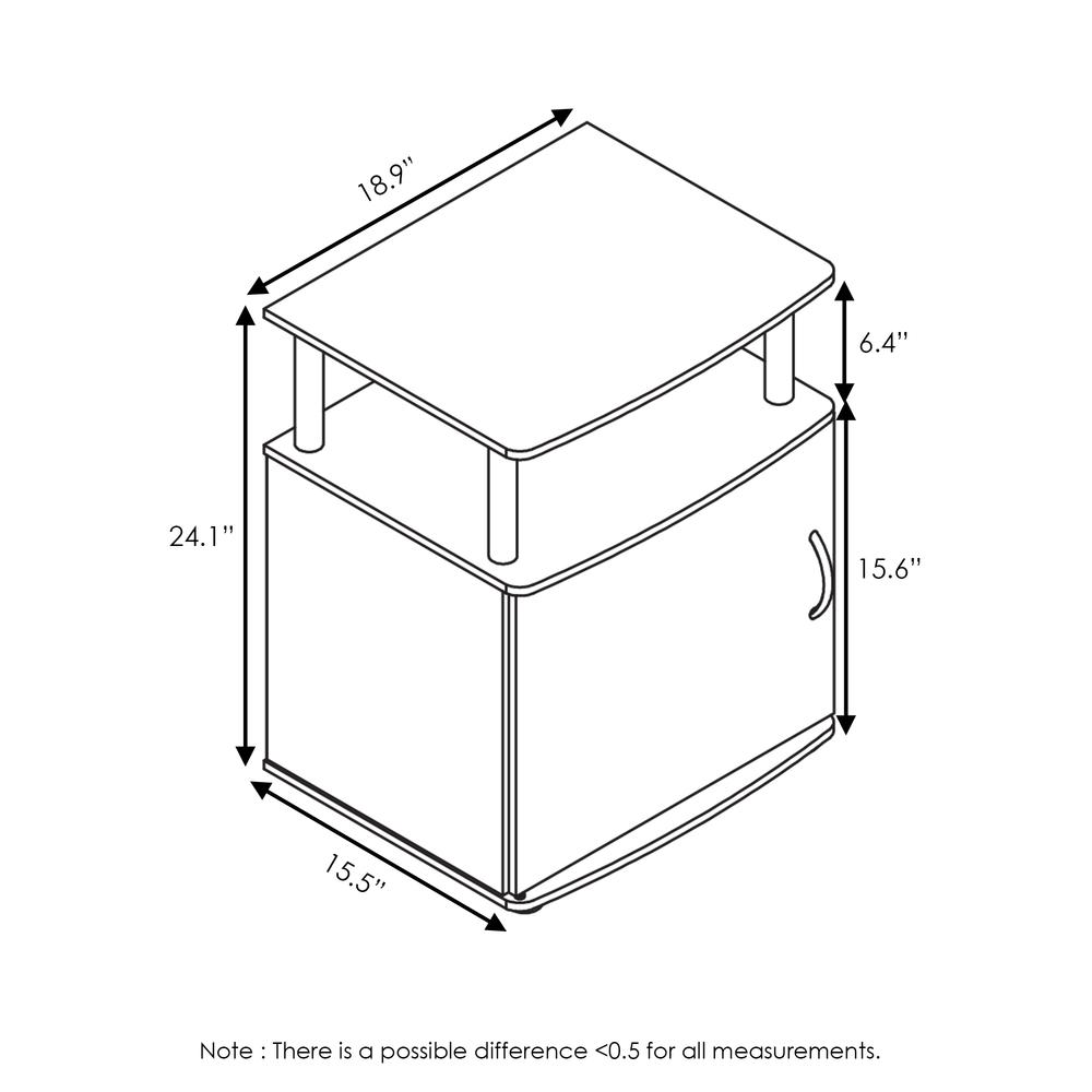 Furinno JAYA Utility Design End Table, French Oak Grey/Black. Picture 2