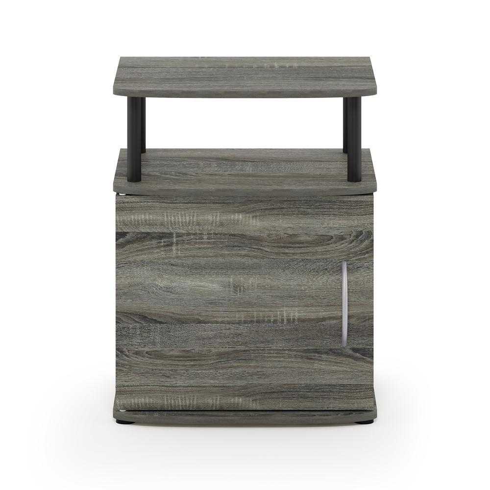 Furinno JAYA Utility Design End Table, French Oak Grey/Black. Picture 3