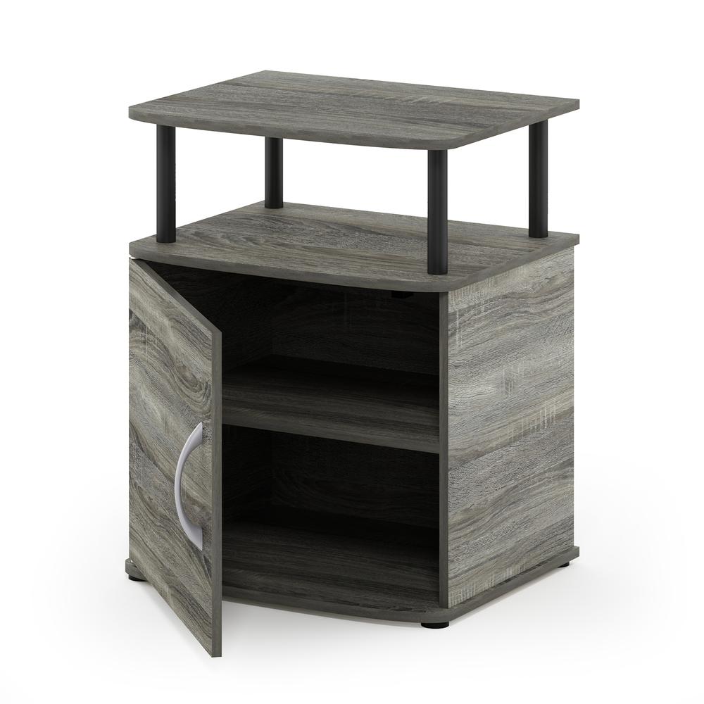 Furinno JAYA Utility Design End Table, French Oak Grey/Black. Picture 4