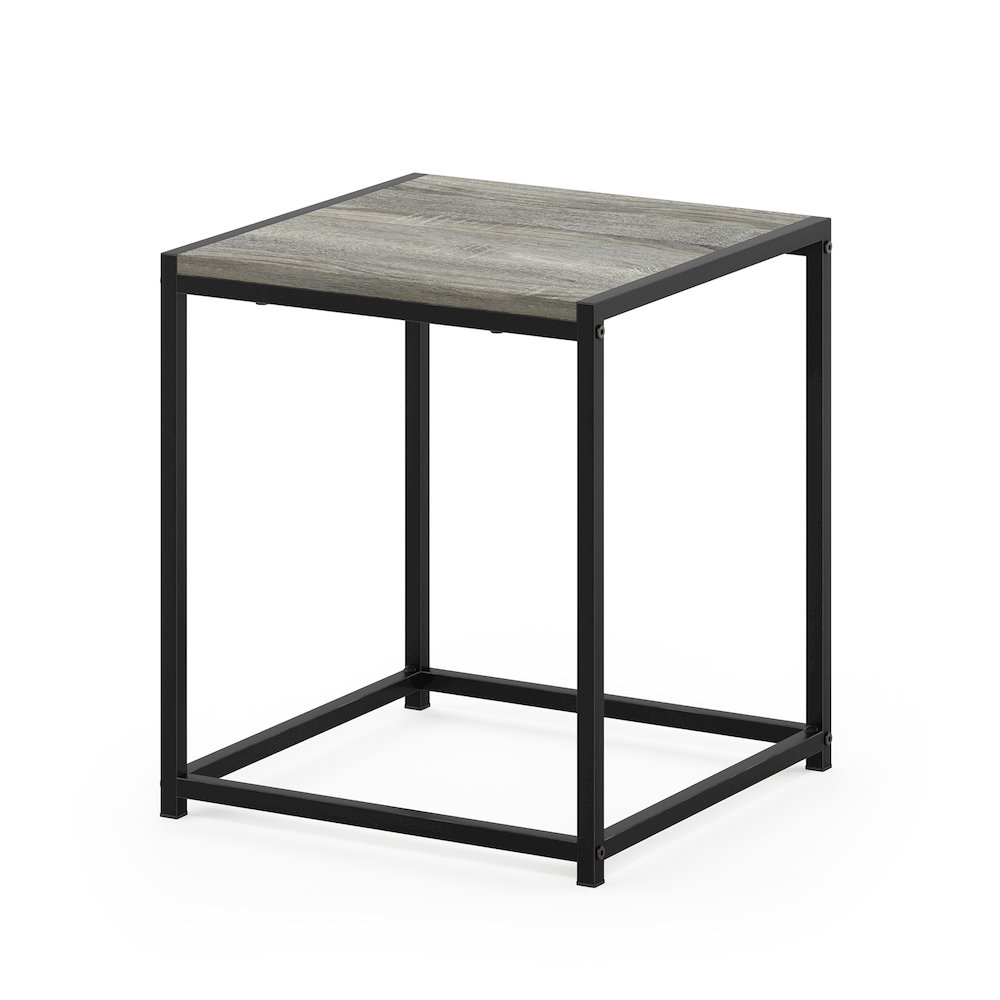 CAMNUS Night Stand, Metal Frame Nightstand, French Oak Grey. Picture 3