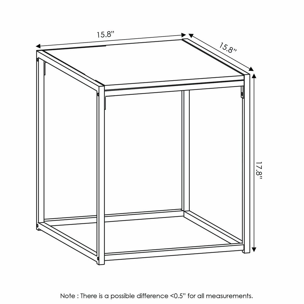 Furinno Camnus Modern Living End Table, French Oak Grey. Picture 2