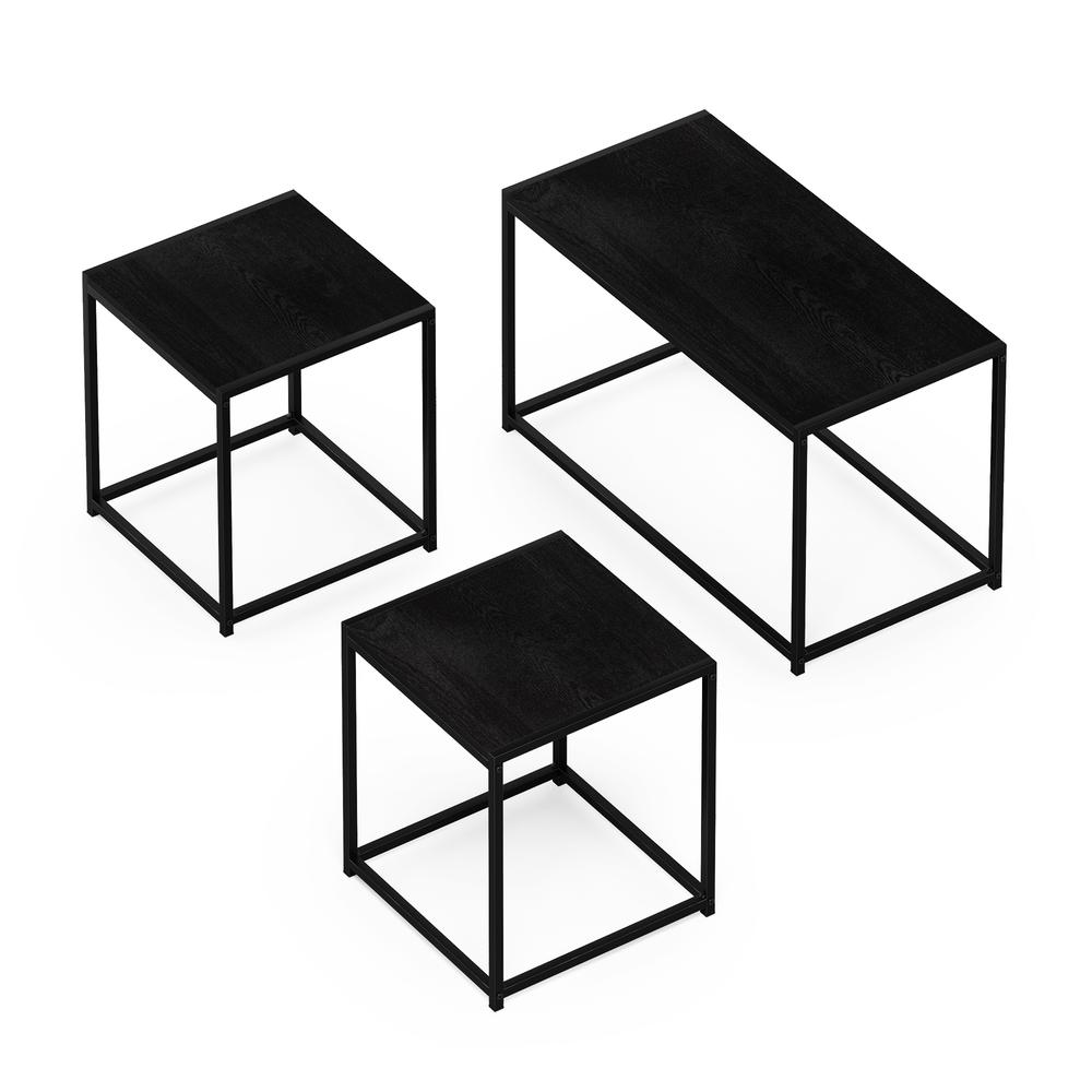 Furinno Camnus Modern Living Room Table Set with One Coffee Table and Two End Tables, Americano. Picture 1
