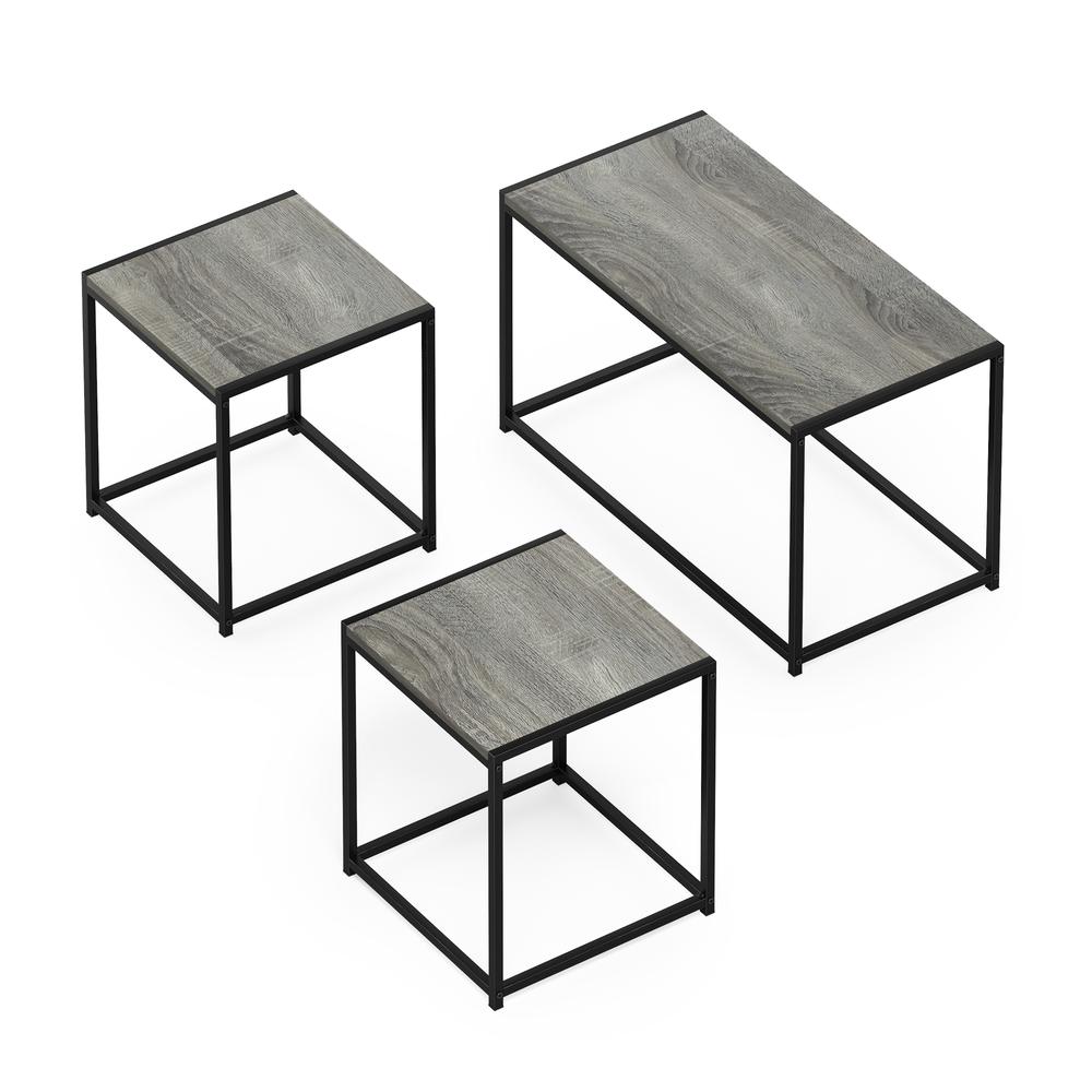 Furinno Camnus Modern Living Room Table Set with One Coffee Table and Two End Tables, Americano. Picture 1