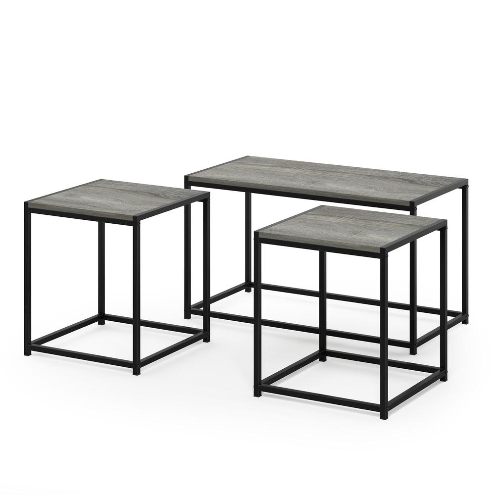 Furinno Camnus Modern Living Room Table Set with One Coffee Table and Two End Tables, Americano. Picture 4