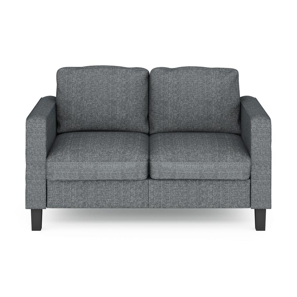 Furinno Bayonne Modern Upholstered Loveseat, Gunmetal. Picture 3
