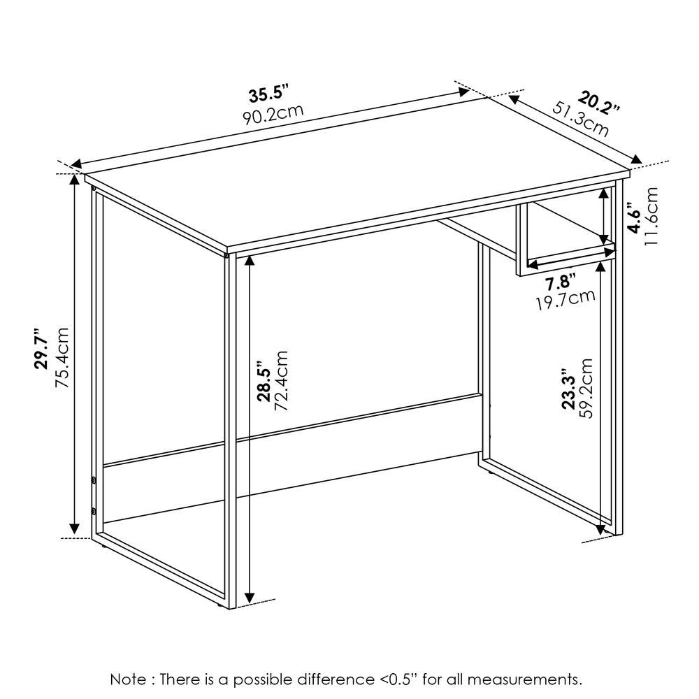 Furinno Moretti Modern Lifestyle Study Desk, 35, French Oak Grey. Picture 2