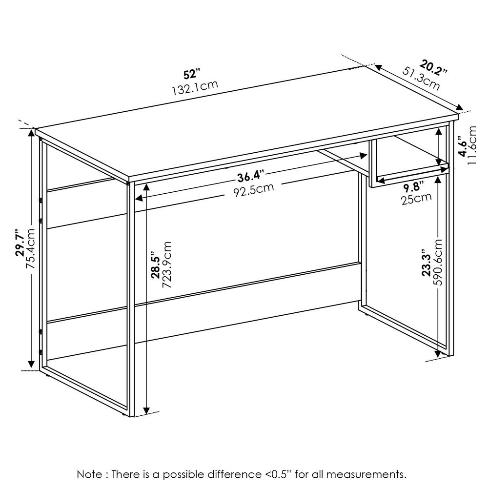 Furinno Moretti Modern Lifestyle Study Desk, 45, French Oak Grey. Picture 2