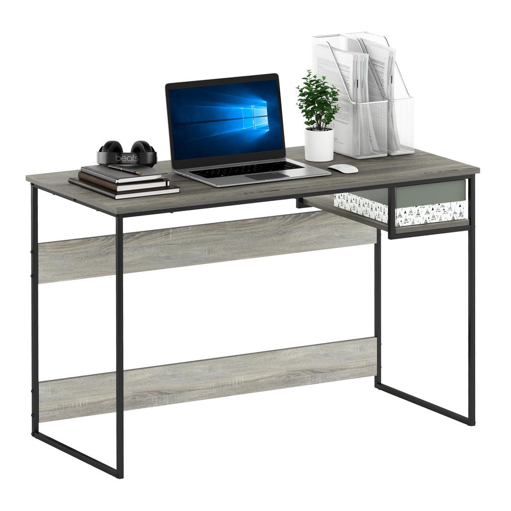 Furinno Moretti Modern Lifestyle Study Desk, 45, French Oak Grey. Picture 4