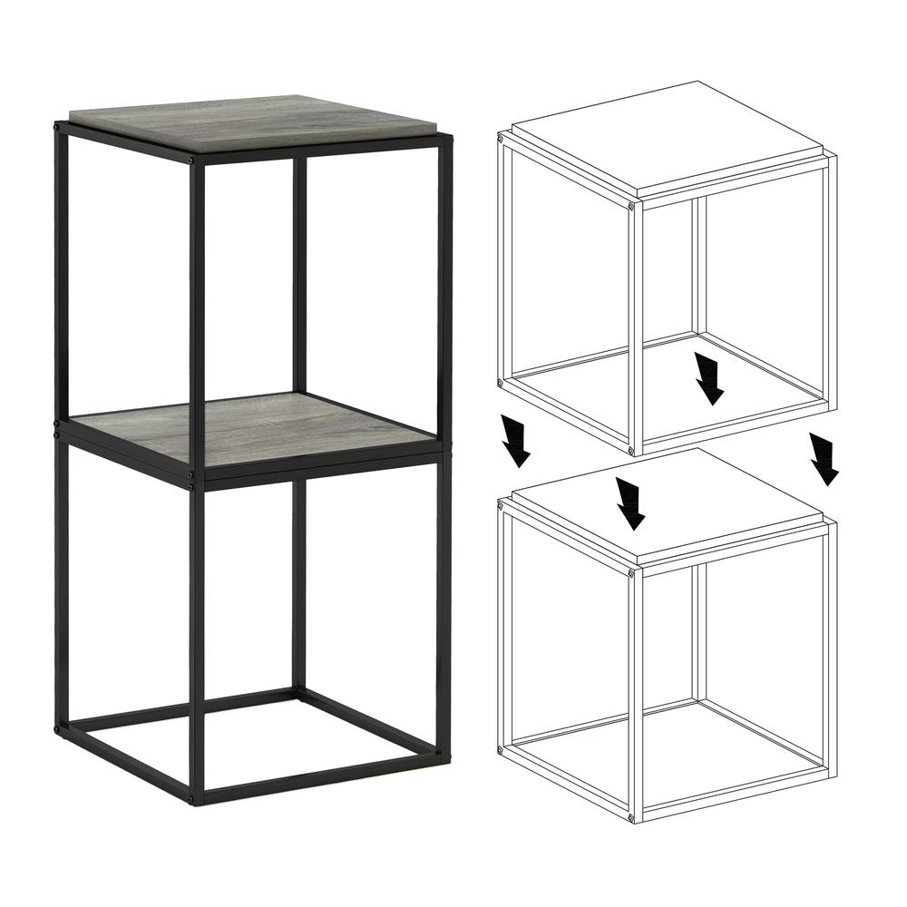 Furinno Moretti Modern Lifestyle Stackable Shelf, 1-Tier, French Oak Grey. Picture 4