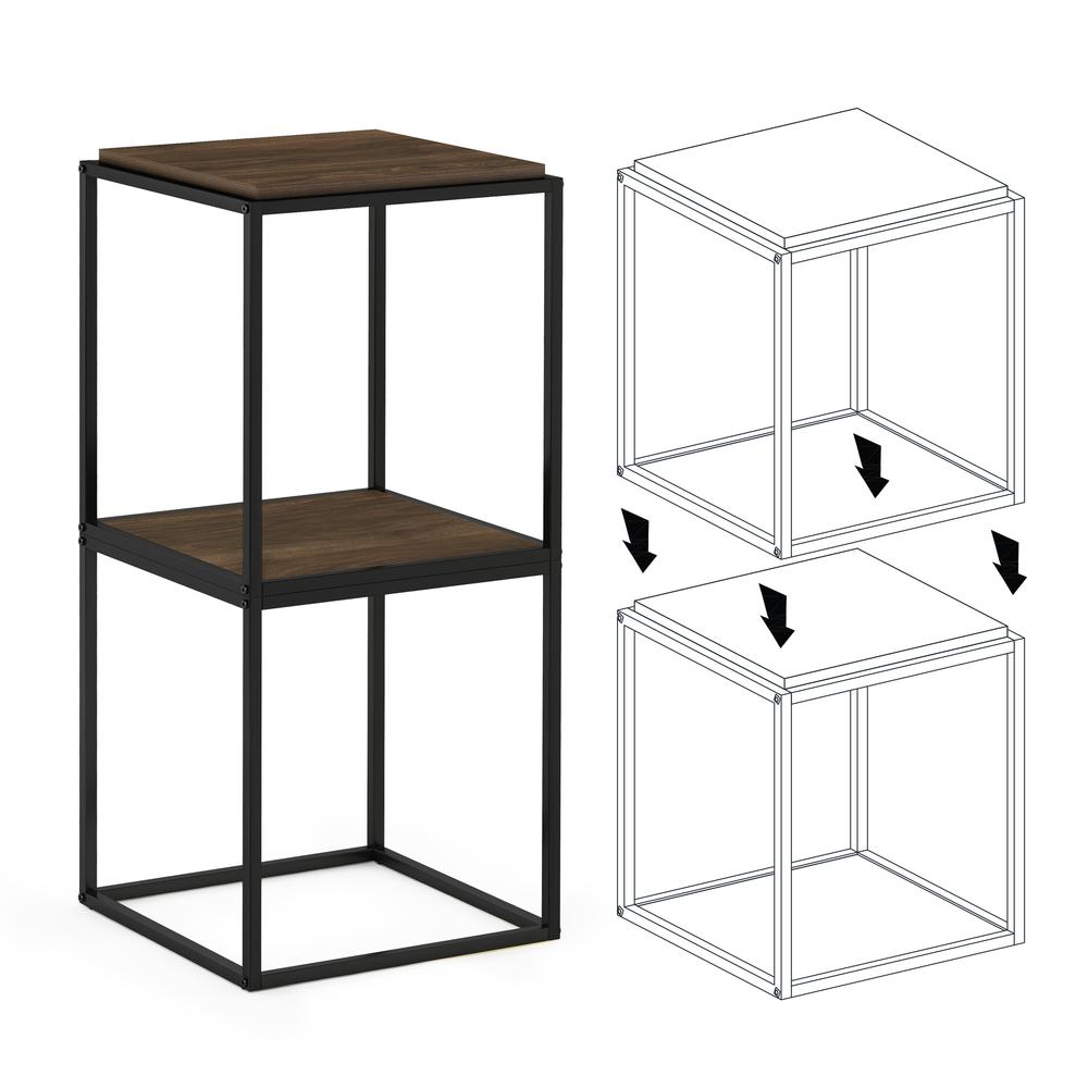 Furinno Moretti Modern Lifestyle Stackable Shelf, 1-Tier, Columbia Walnut. Picture 4