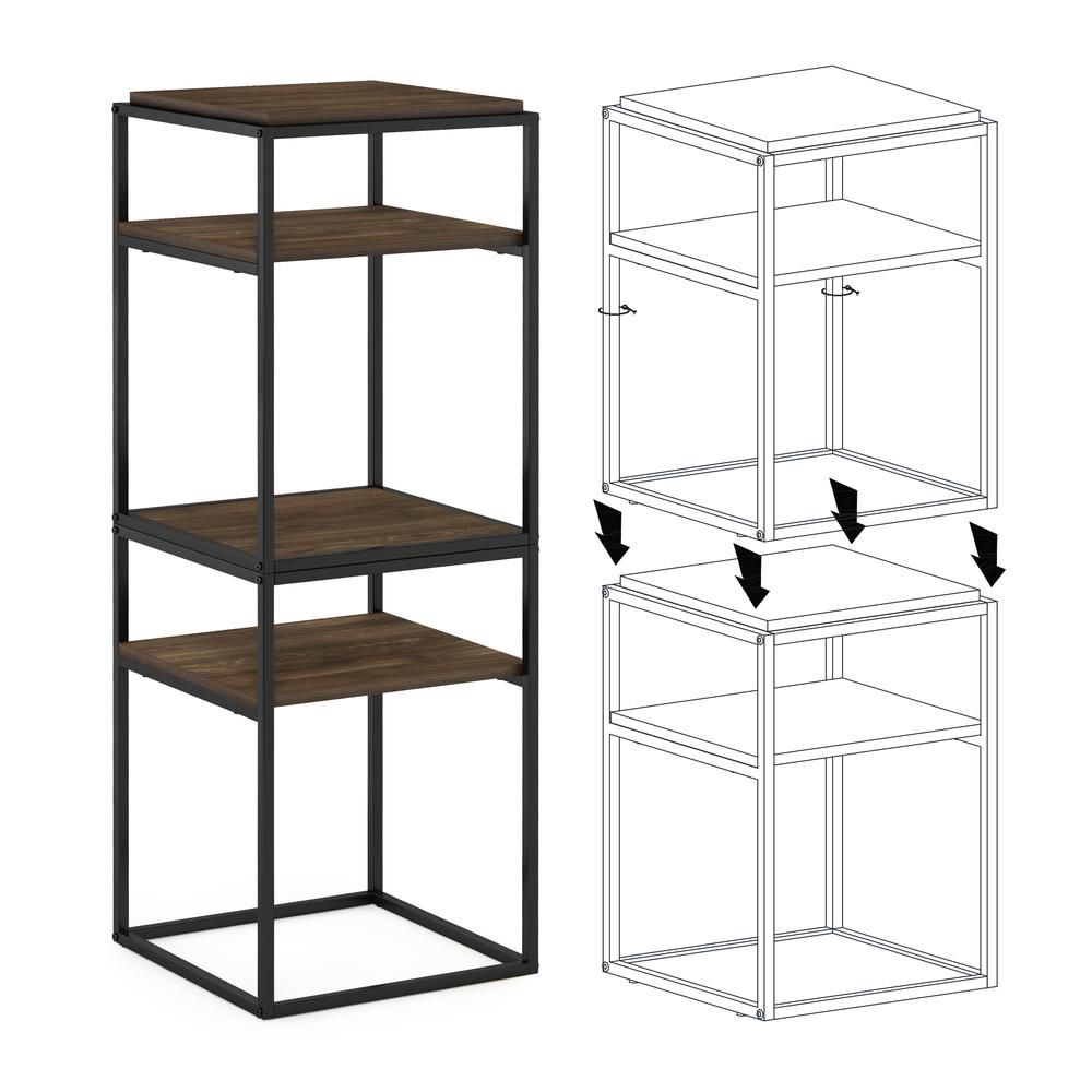 Furinno Moretti Modern Lifestyle Stackable Shelf, 2-Tier, Columbia Walnut. Picture 4