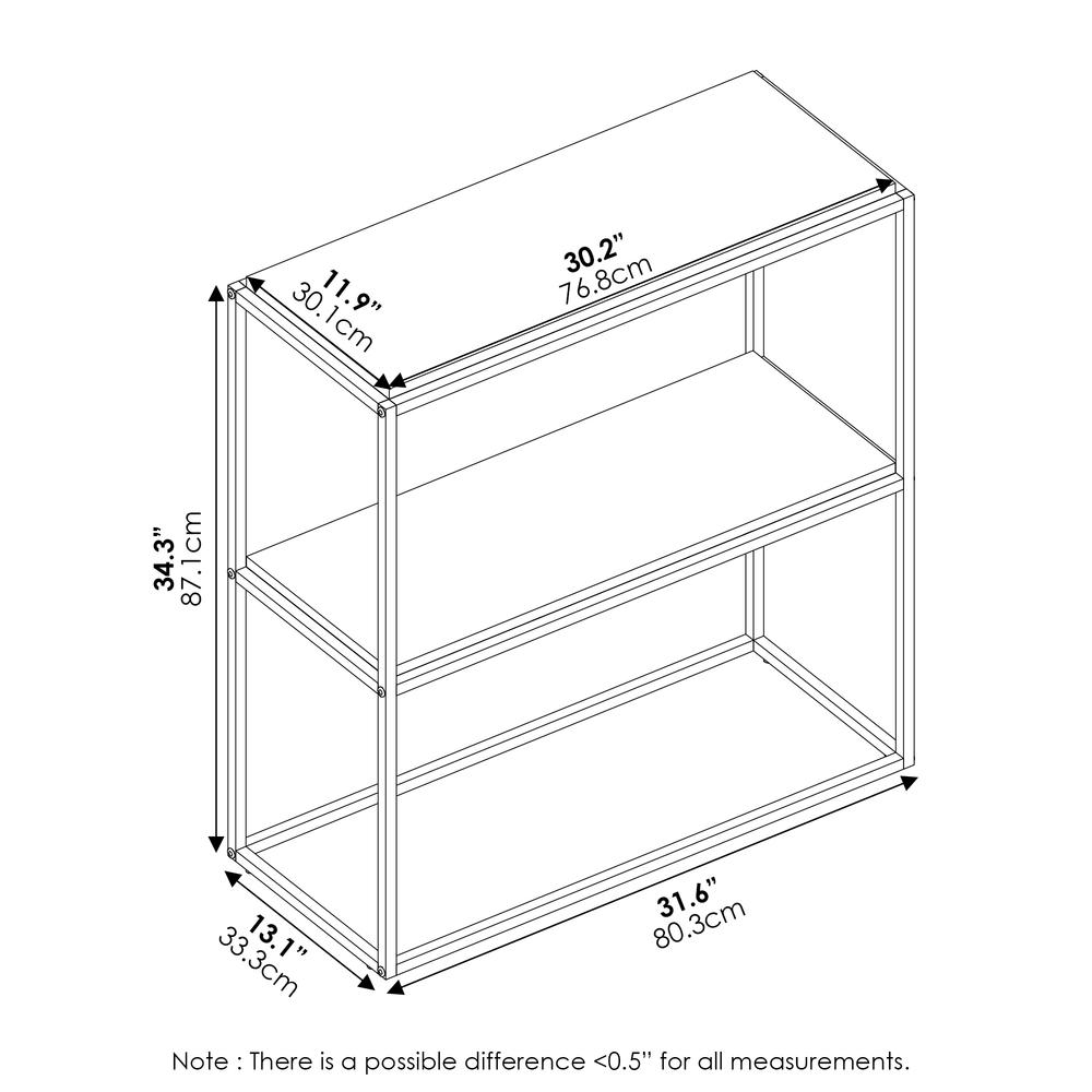 Furinno Moretti Modern Lifestyle Wide Stackable Shelf, 2-Tier, French Oak Grey. Picture 2