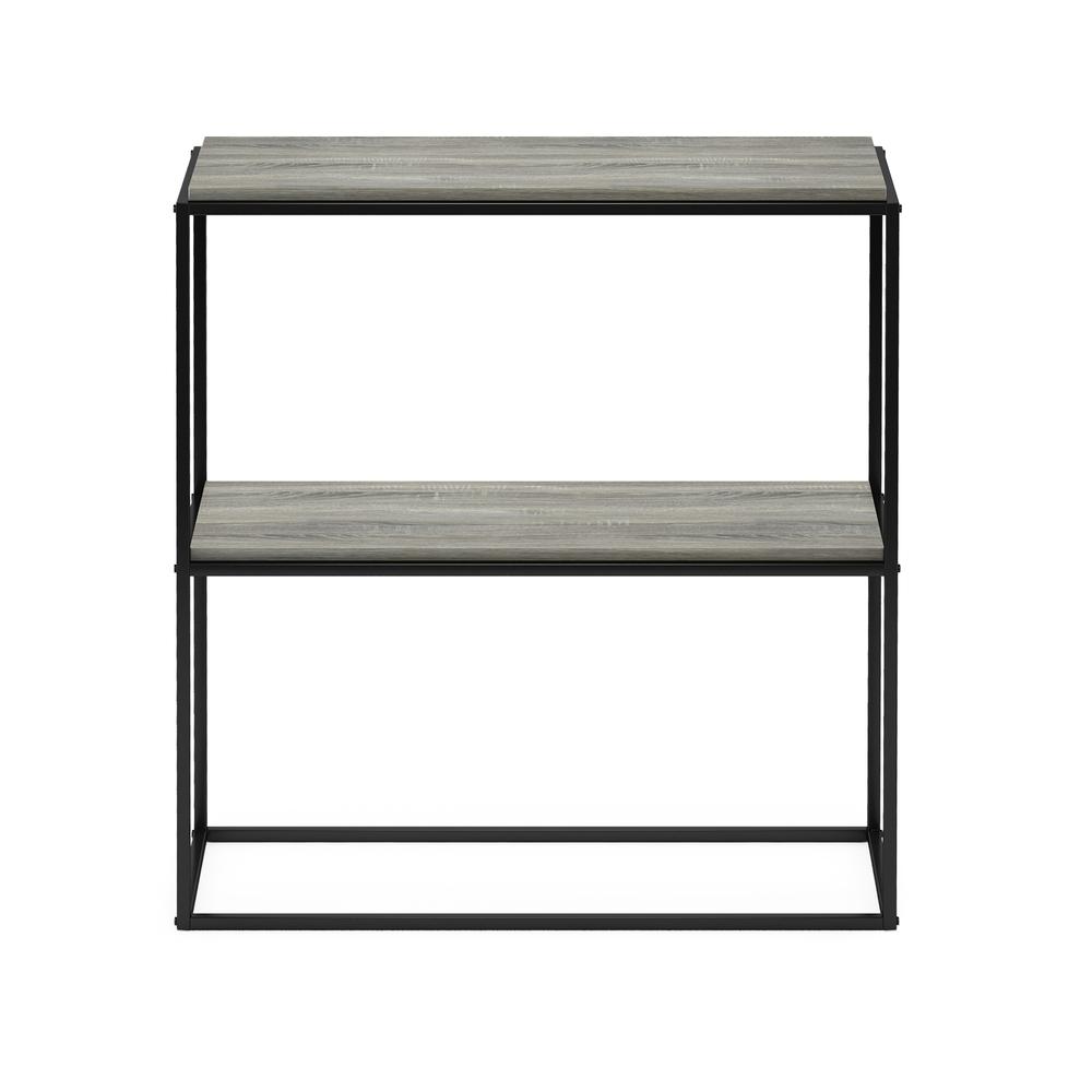 Furinno Moretti Modern Lifestyle Wide Stackable Shelf, 2-Tier, French Oak Grey. Picture 3