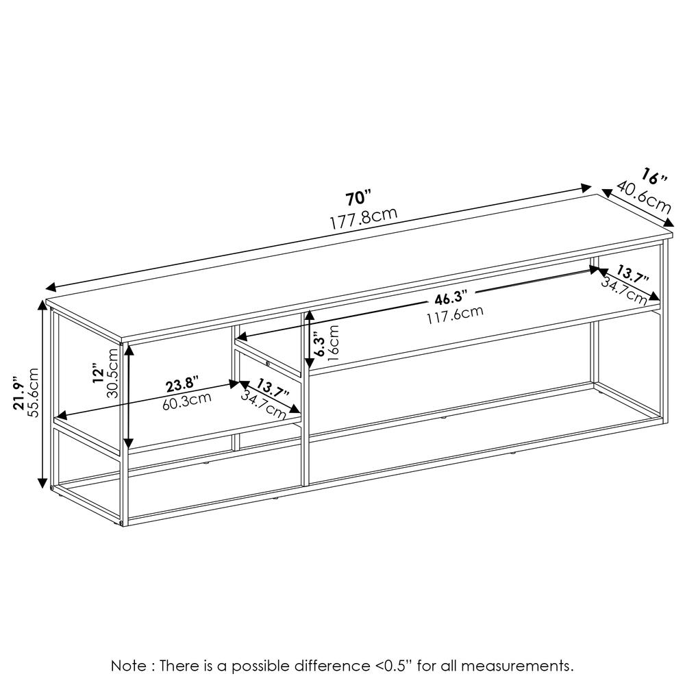 Furinno Moretti Modern Lifestyle TV Stand for TV up to 78 Inch, French Oak Grey. Picture 2