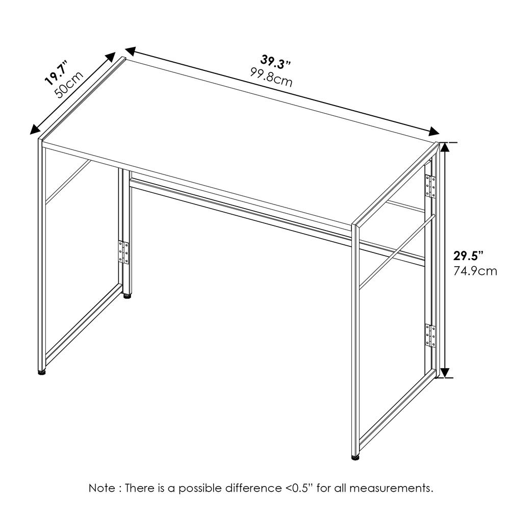 Furinno Riau No Tool Metal Frame Computer Desk, Rustic Oak/Black. Picture 2