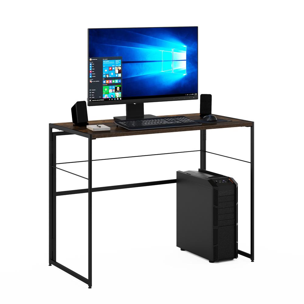Furinno Riau No Tool Metal Frame Computer Desk, Rustic Oak/Black. Picture 4