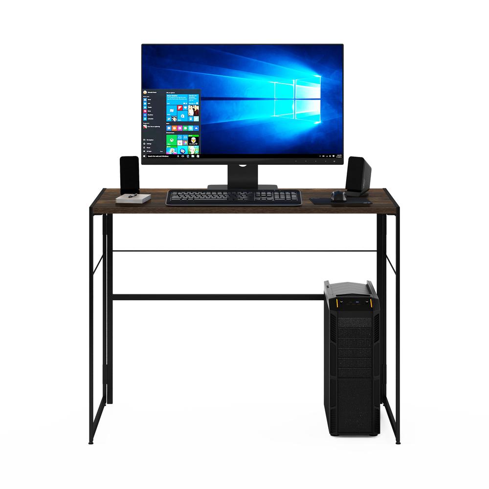 Furinno Riau No Tool Metal Frame Computer Desk, Rustic Oak/Black. Picture 5