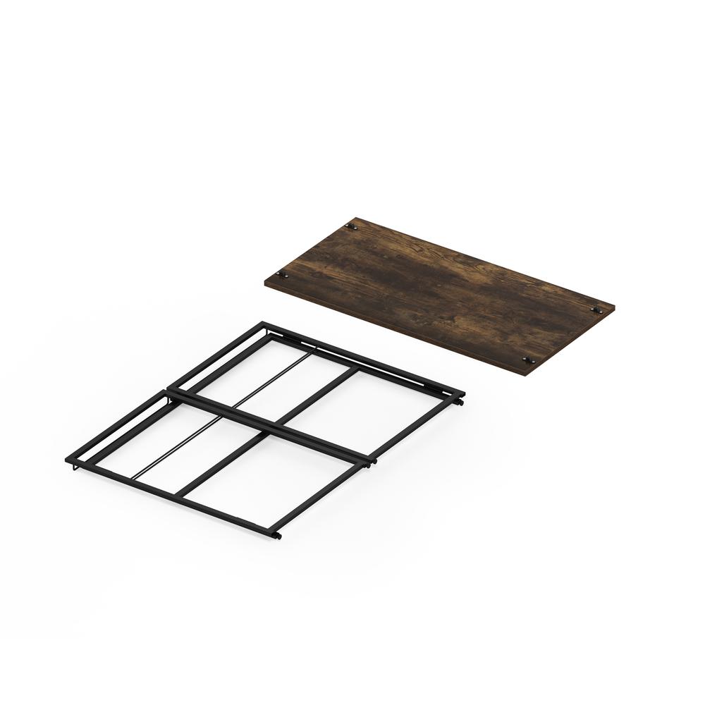 Furinno Riau No Tool Metal Frame Computer Desk, Rustic Oak/Black. Picture 6