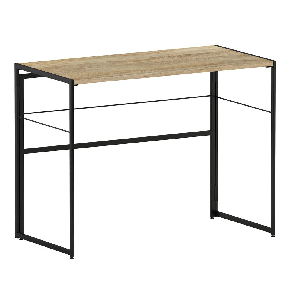 Furinno Riau No Tool Metal Frame Computer Desk, Sonoma Oak/Black. Picture 1