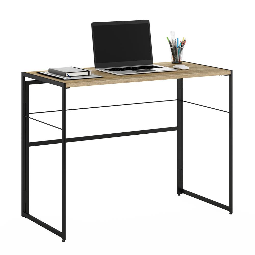 Furinno Riau No Tool Metal Frame Computer Desk, Sonoma Oak/Black. Picture 4