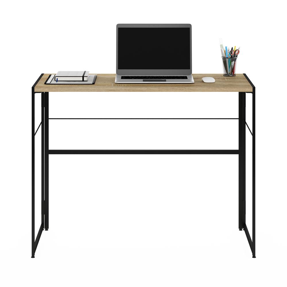 Furinno Riau No Tool Metal Frame Computer Desk, Sonoma Oak/Black. Picture 5