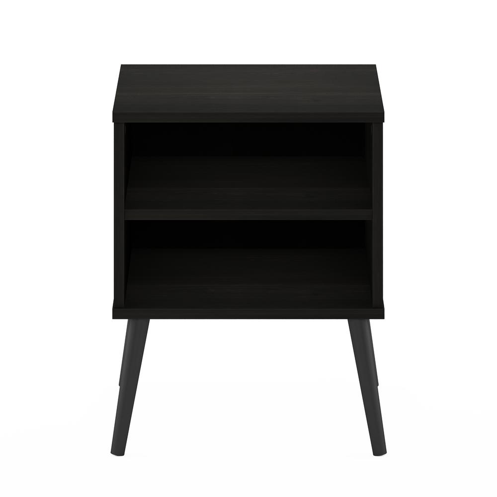 Furinno Claude Mid Century Style End Table with Wood Legs, Espresso. Picture 3