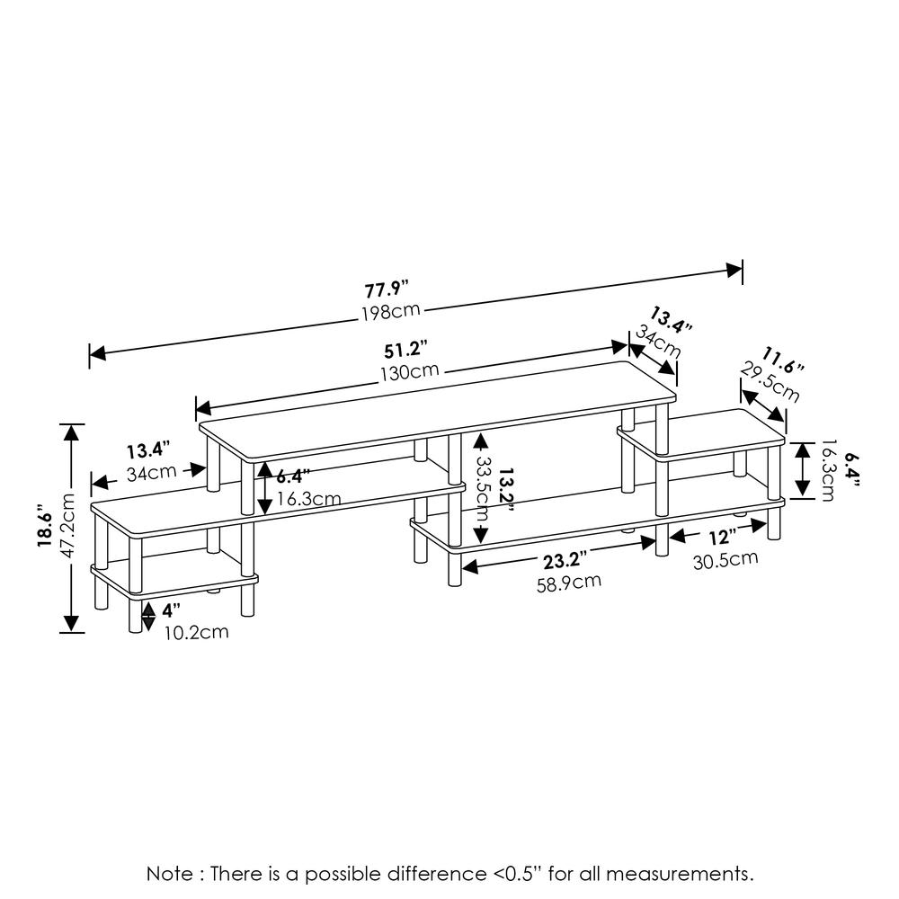 Furinno Turn-N-Tube Grand Entertainment Center for TV up to 80 Inch, Espresso/Black. Picture 2