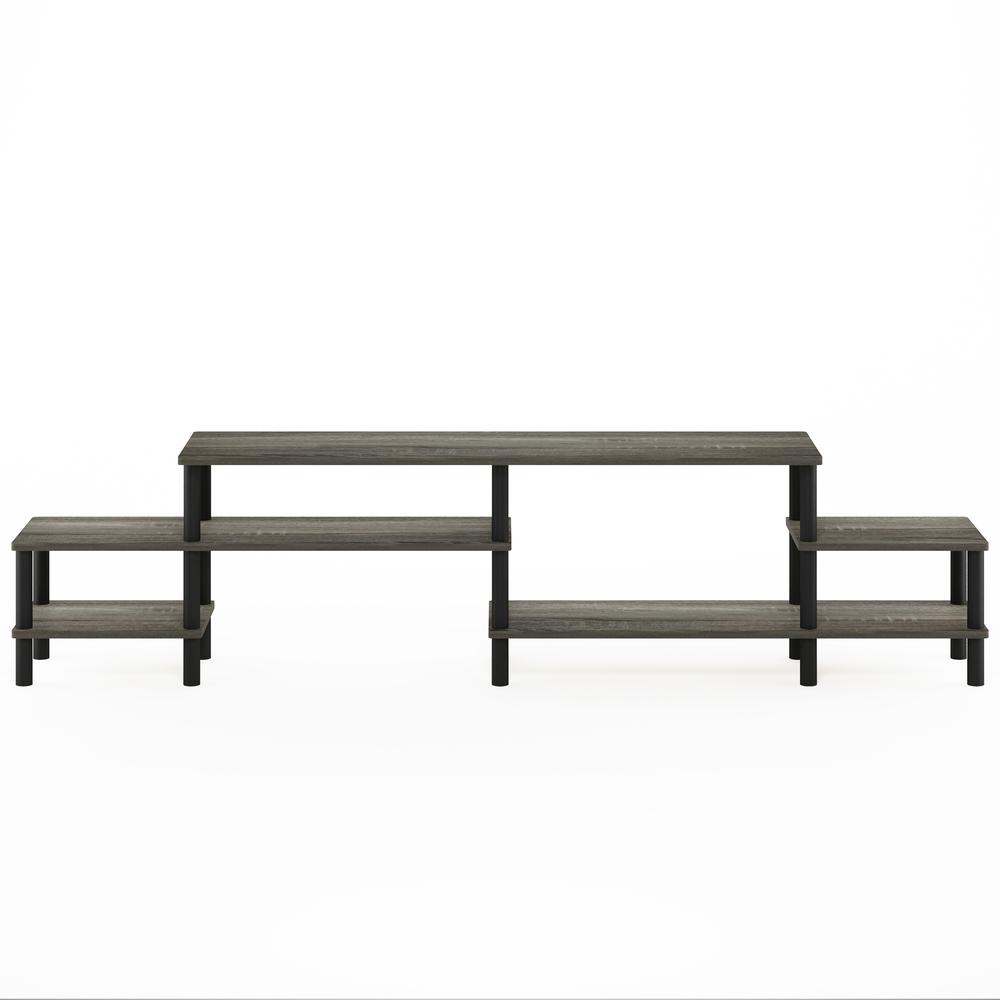 Furinno Turn-N-Tube Grand Entertainment Center for TV up to 80 Inch, French Oak Grey/Black. Picture 3