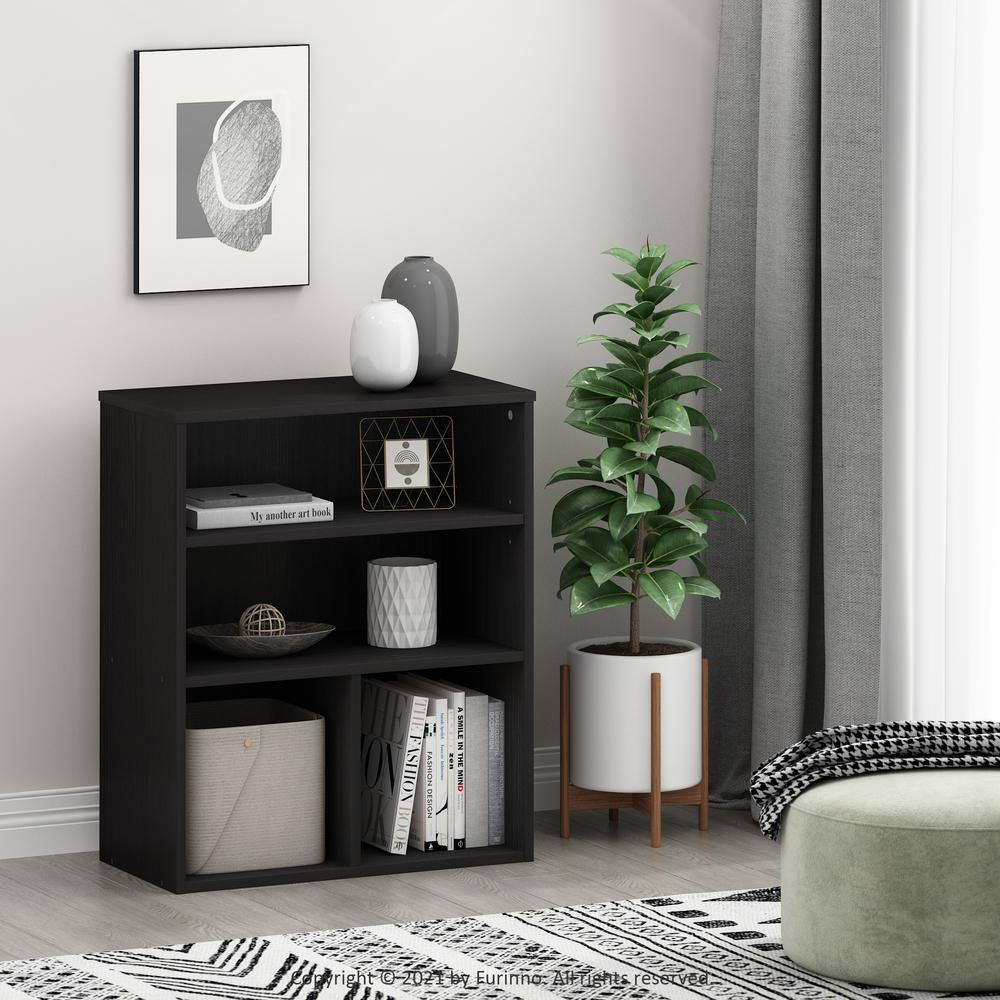 Furinno Pasir 3 Tier Display Bookcase, Black Oak. Picture 6