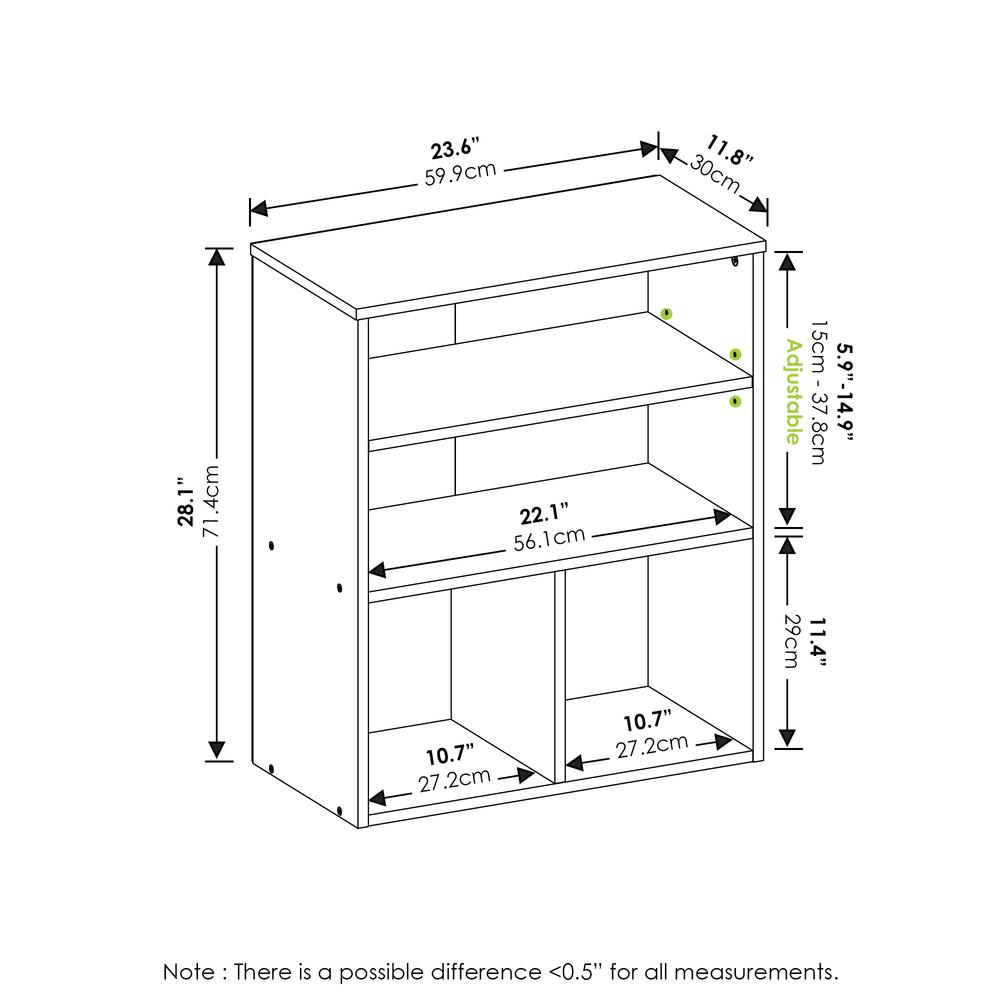 Furinno Pasir 3 Tier Display Bookcase, Black Oak. Picture 2