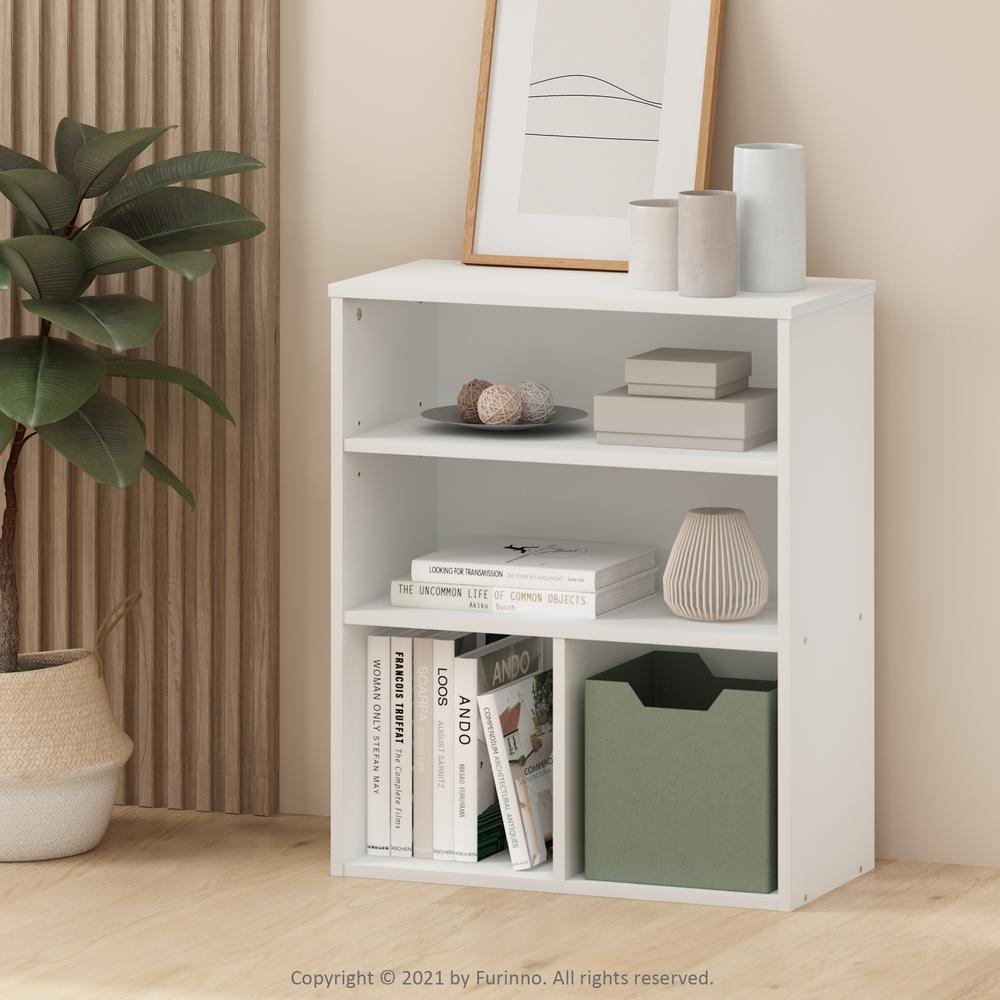 Furinno Pasir 3 Tier Display Bookcase, White. Picture 6