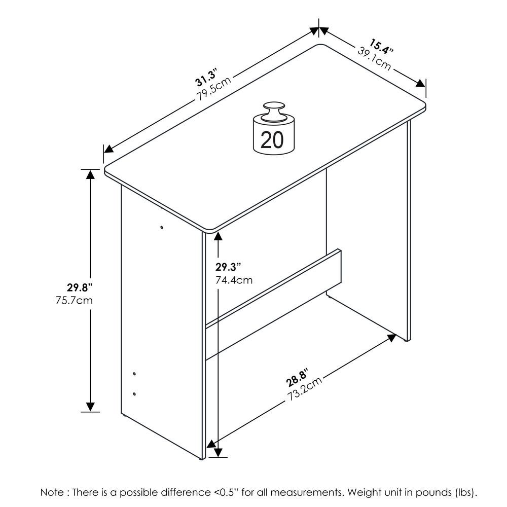 Furinno Simplistic Study Table, White. Picture 2