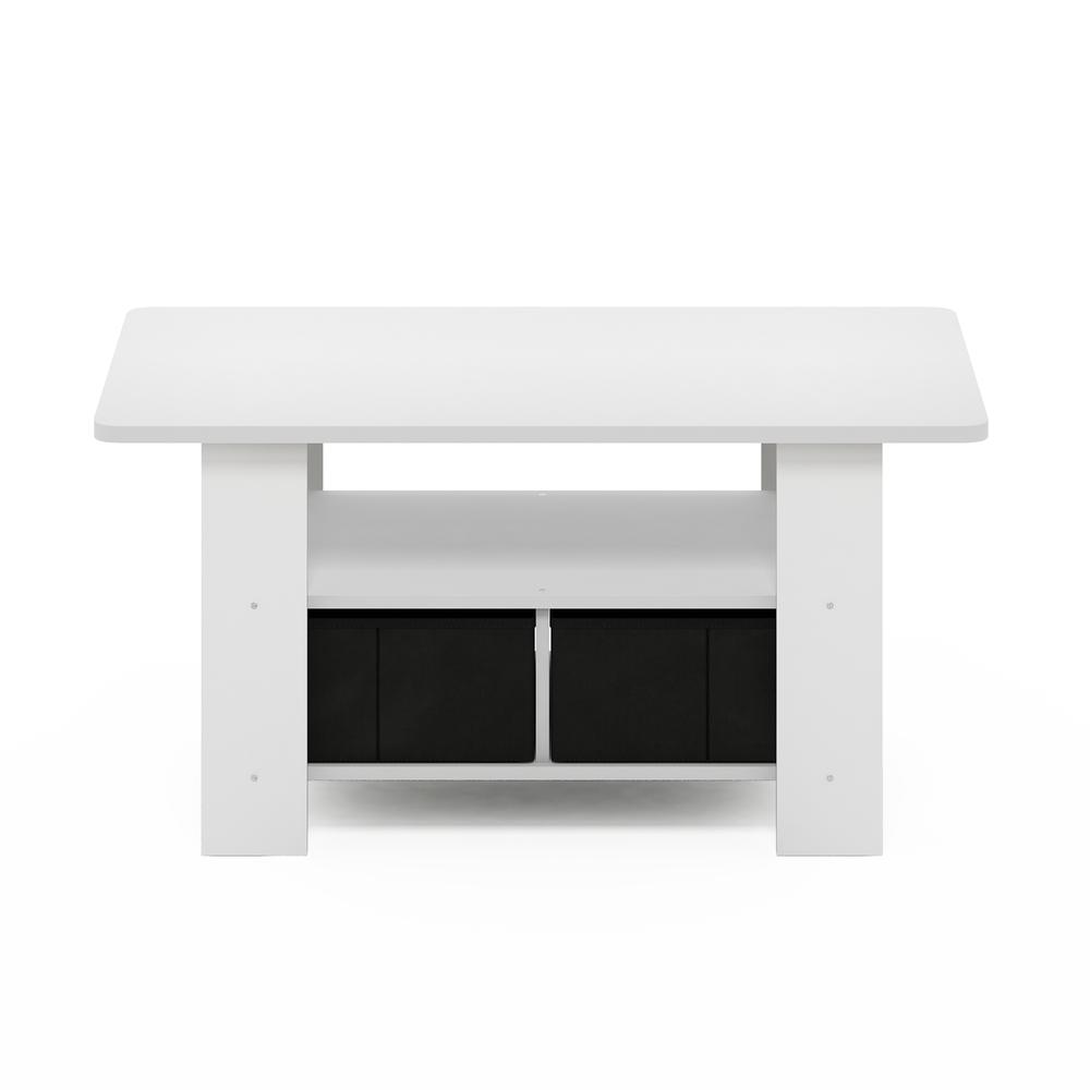 Furinno Andrey Coffee Table with Bin Drawer, White/Black. Picture 2