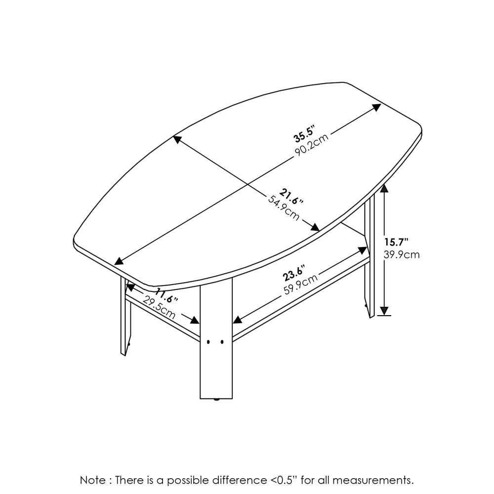 Furinno Simple Design Coffee Table, White. Picture 2