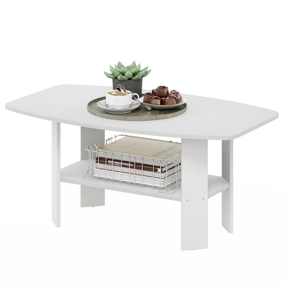 Furinno Simple Design Coffee Table, White. Picture 4
