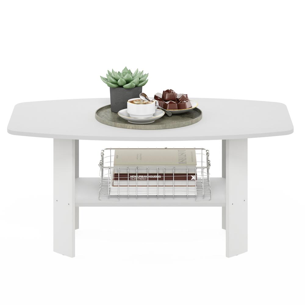 Furinno Simple Design Coffee Table, White. Picture 5