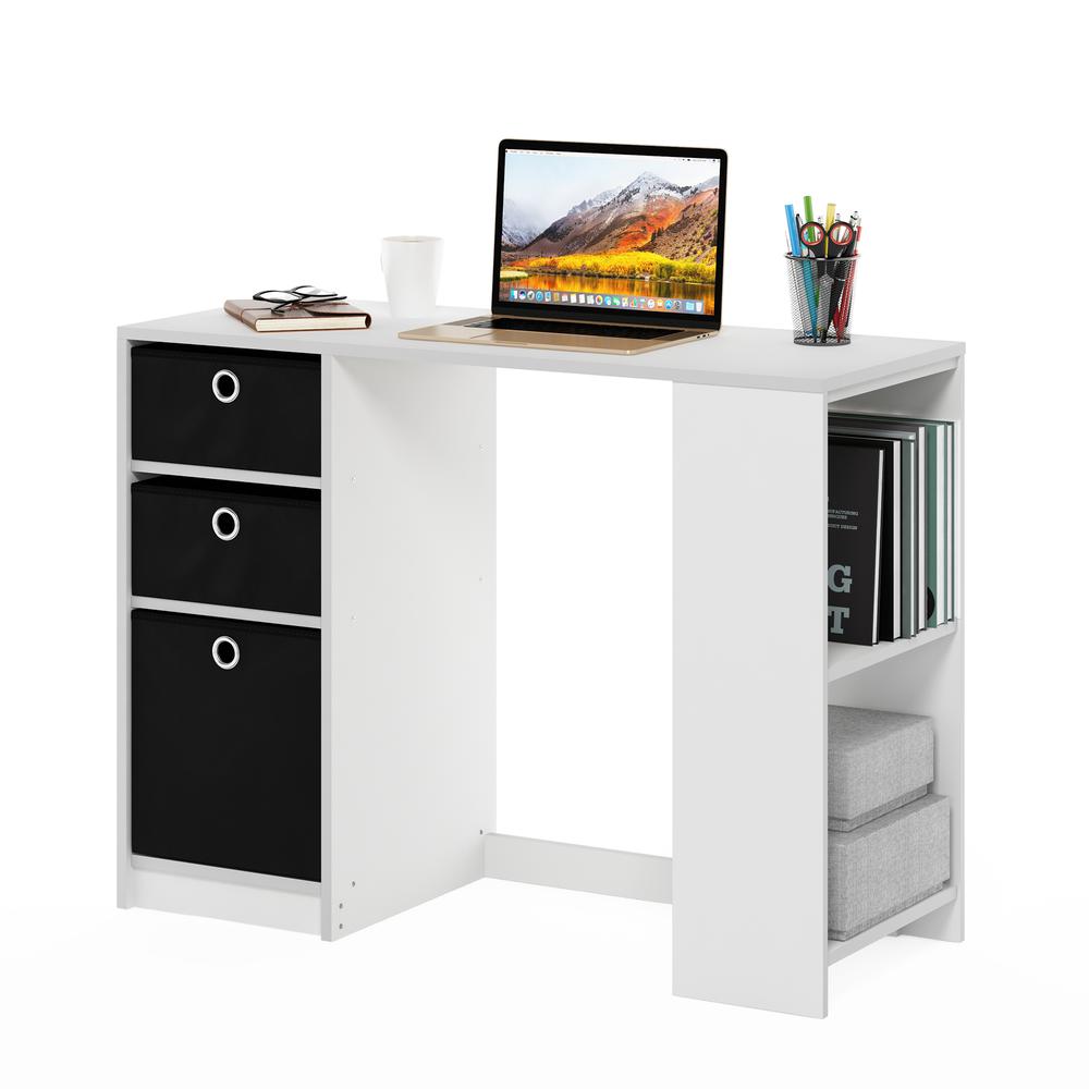 JAYA Modern Computer Study Desk, White/Black. Picture 4