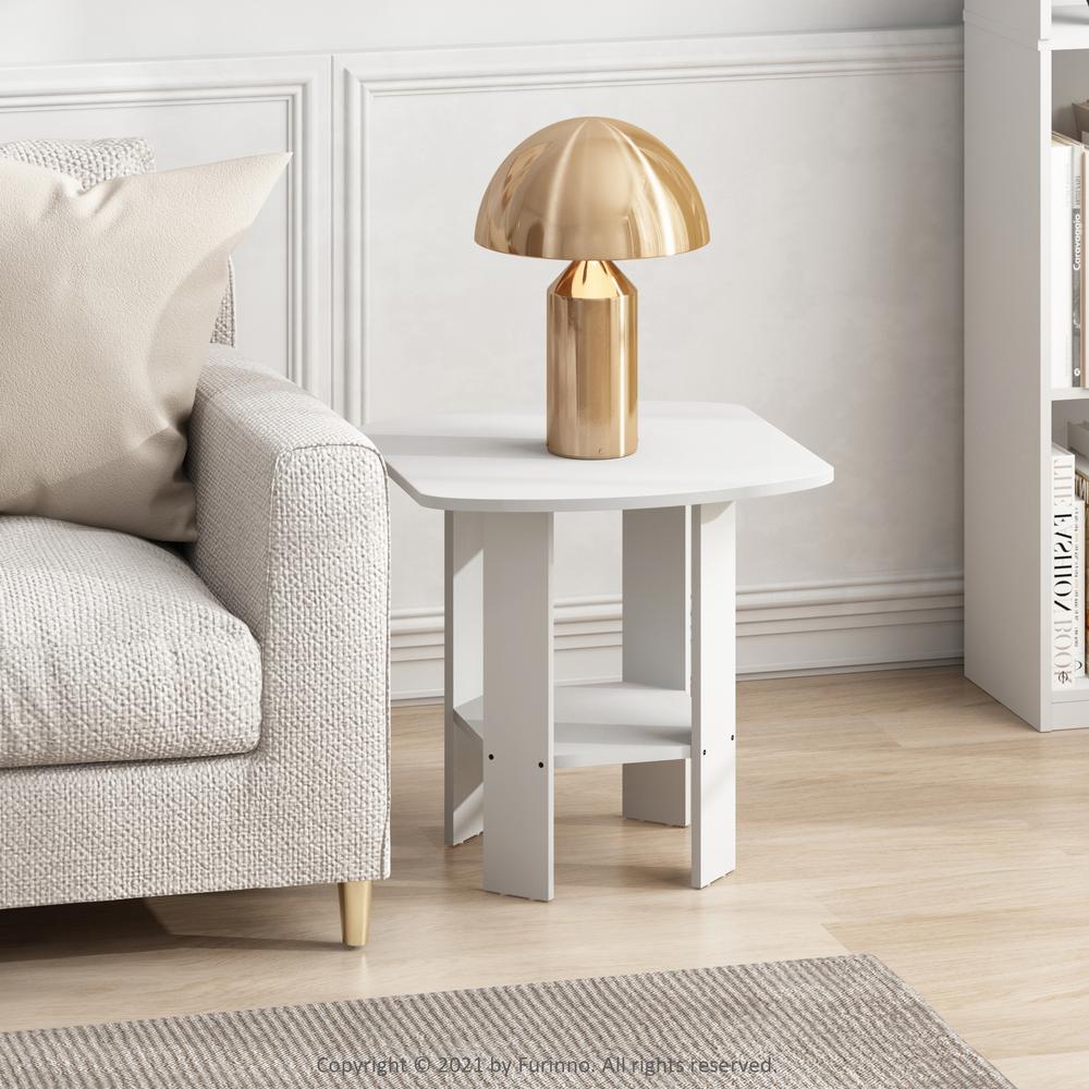 Simple Design End Table, White, Set of 2. Picture 2