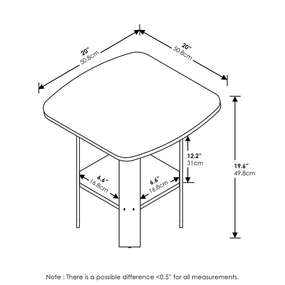 Simple Design End Table, White, Set of 2. Picture 6