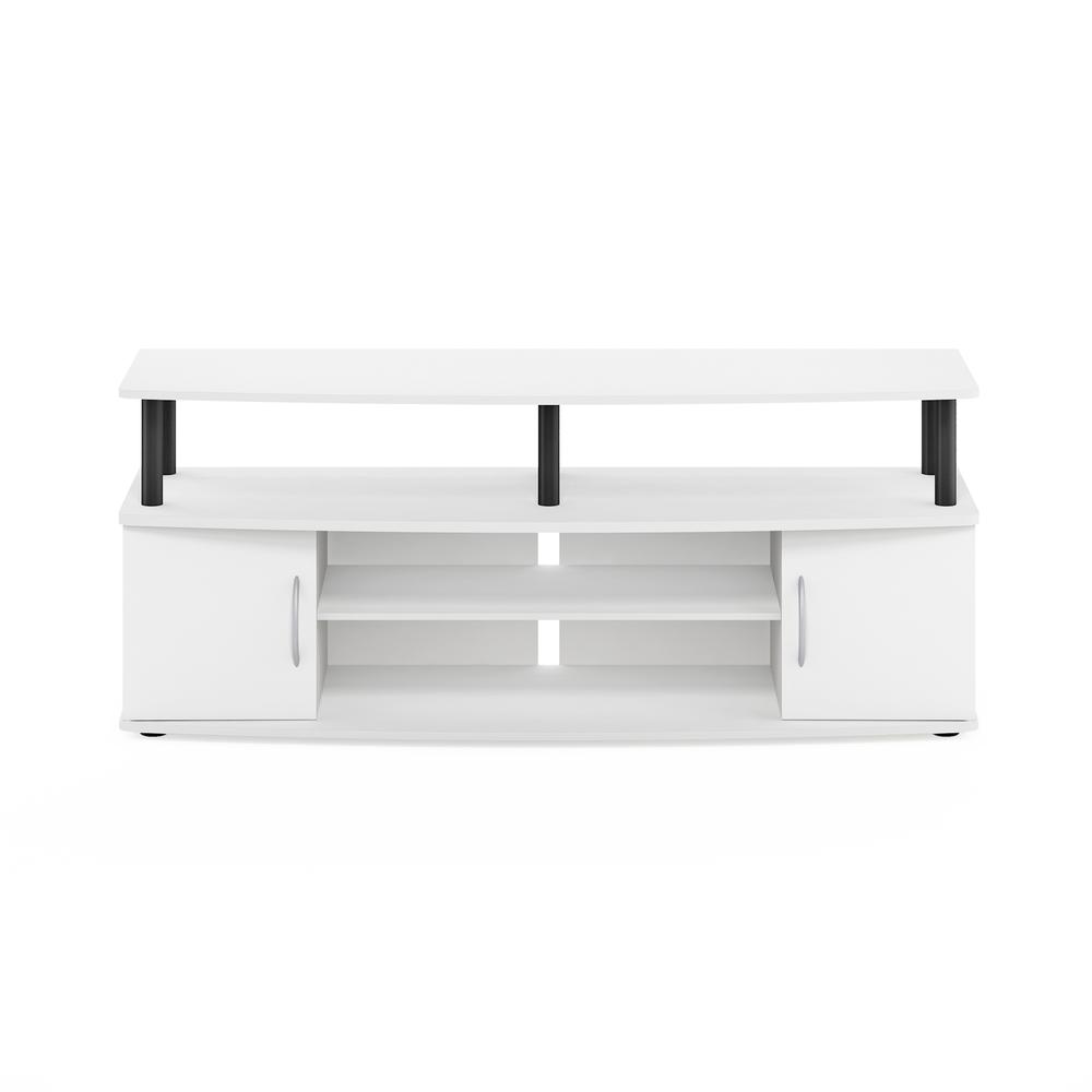 Furinno JAYA Large Entertainment Center Hold up to 55-IN TV, White/Black. Picture 3