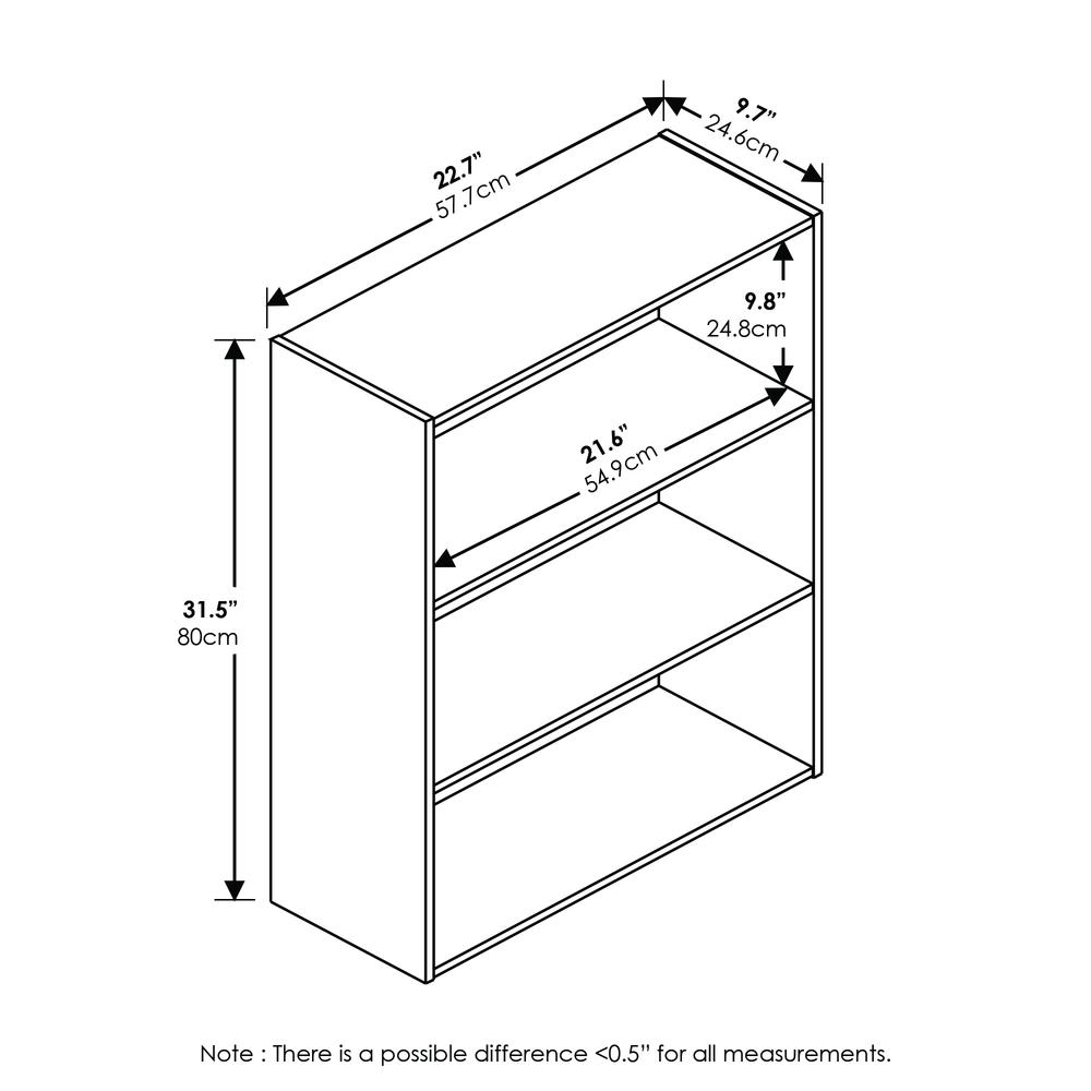 Furinno Pasir 3-Tier Open Shelf, Plain White. Picture 2