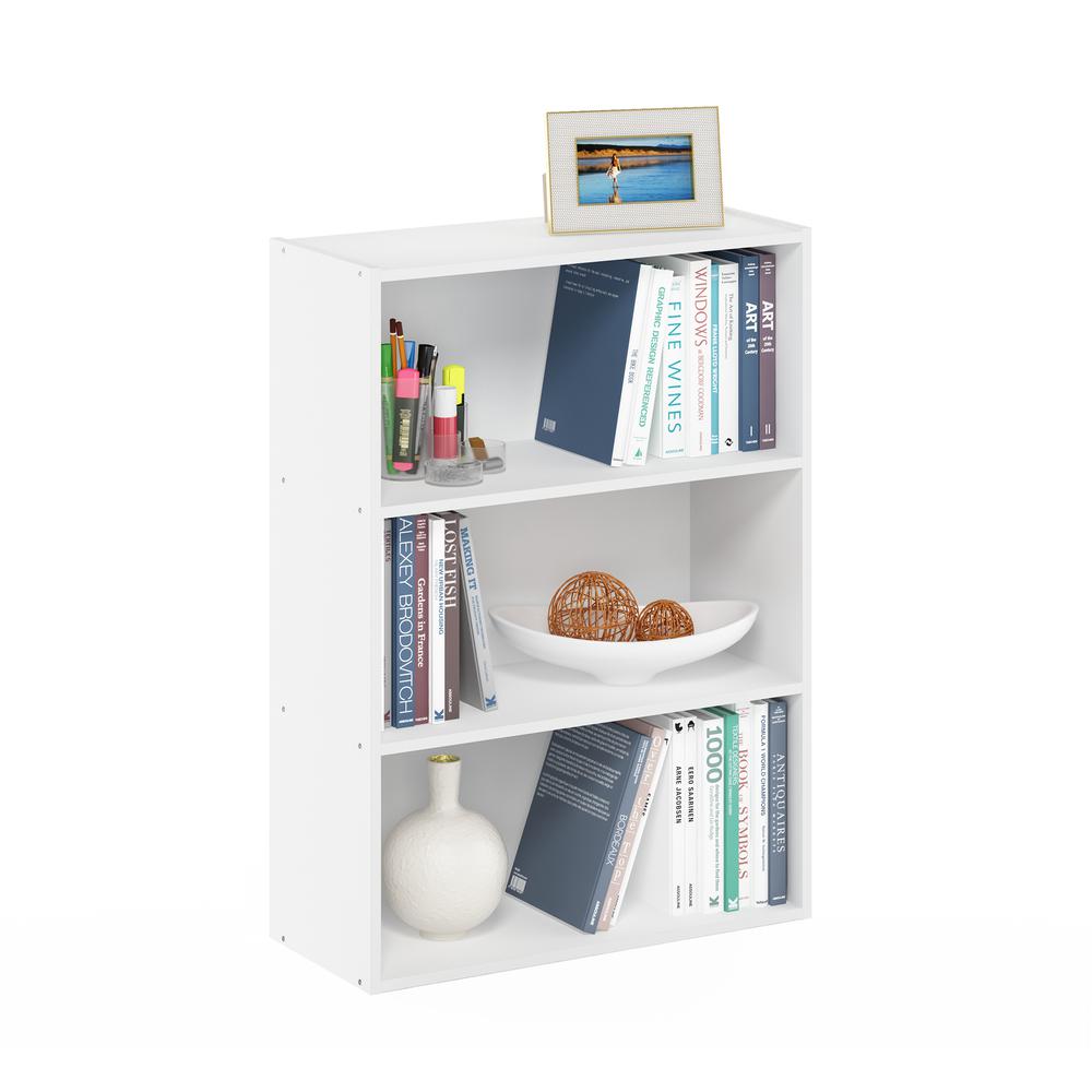 Furinno Pasir 3-Tier Open Shelf, Plain White. Picture 4