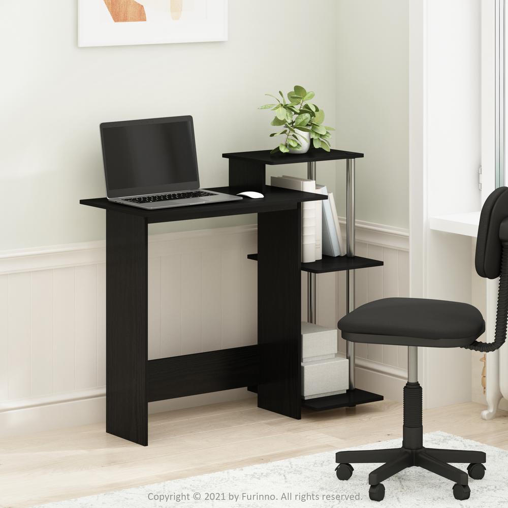 Furinno Efficient Home Laptop Notebook Computer Desk, Americano/Stainless Steel. Picture 7