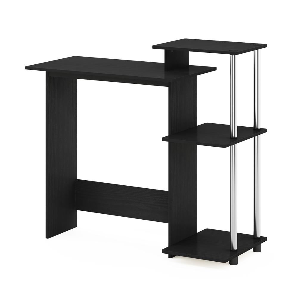 Furinno Efficient Home Laptop Notebook Computer Desk, Americano/Stainless Steel. Picture 4